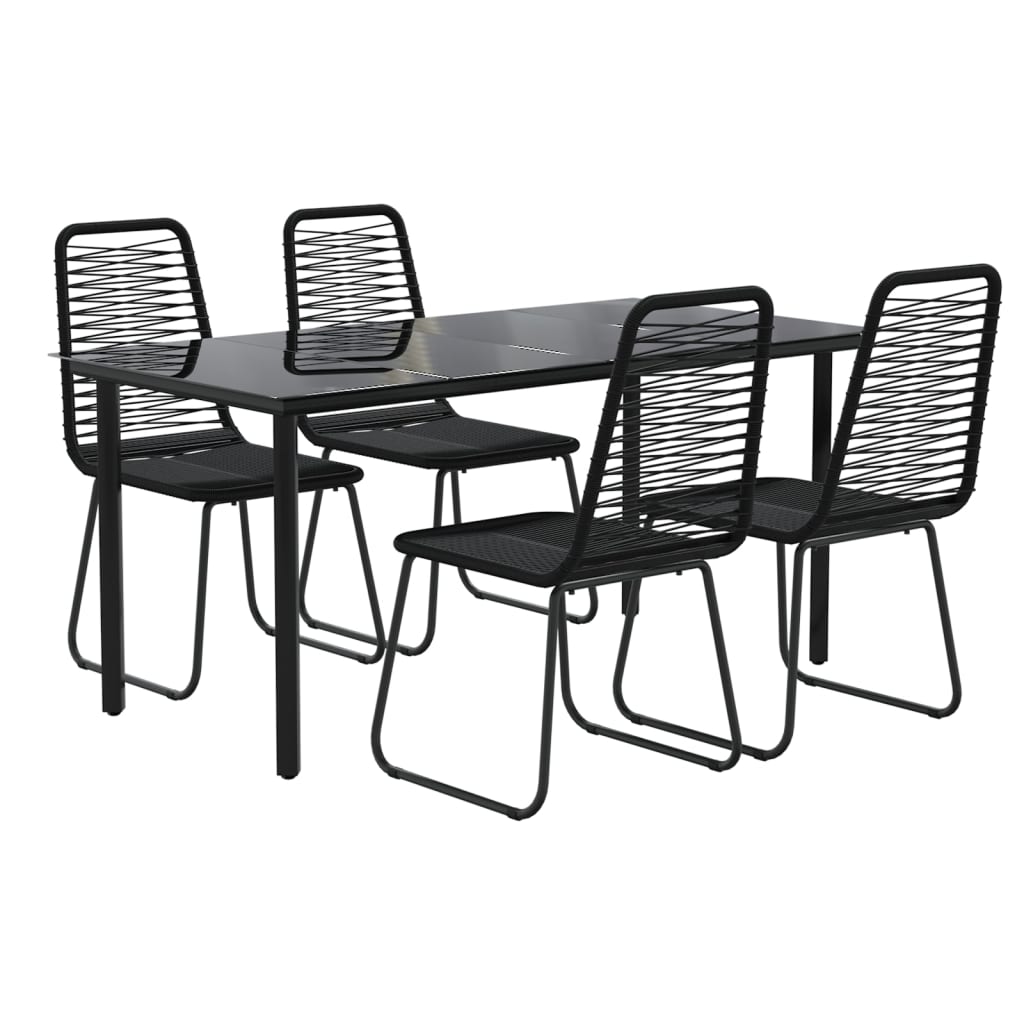 vidaXL 5 Piece Garden Dining Set Black
