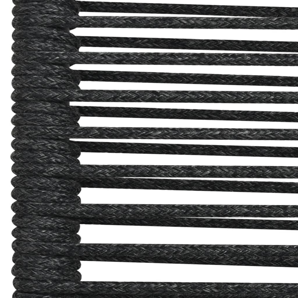 vidaXL 5 Piece Garden Dining Set Black Cotton Rope and Steel