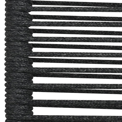 vidaXL 5 Piece Garden Dining Set Black Cotton Rope and Steel