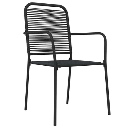 vidaXL Garden Dining Set | Black | Cotton Rope | Medium | Stackable | Dining Set