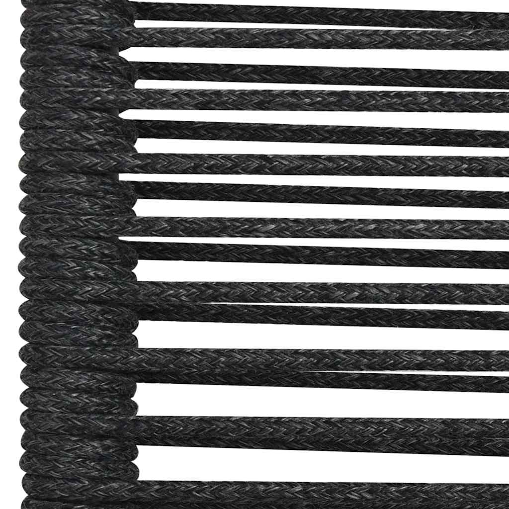 vidaXL Garden Dining Set | Black | Cotton Rope | Medium | Stackable | Dining Set