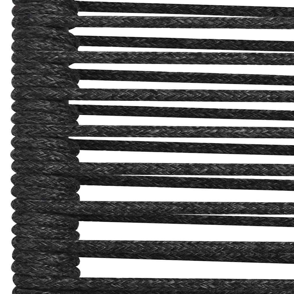 vidaXL 5 Piece Garden Dining Set Black Cotton Rope and Steel