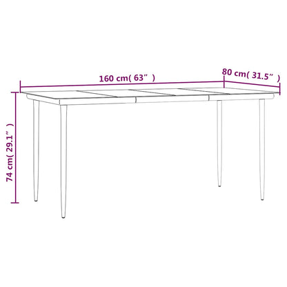 vidaXL Garden Dining Set | Black | Cotton Rope | Medium | Stackable | Dining Set