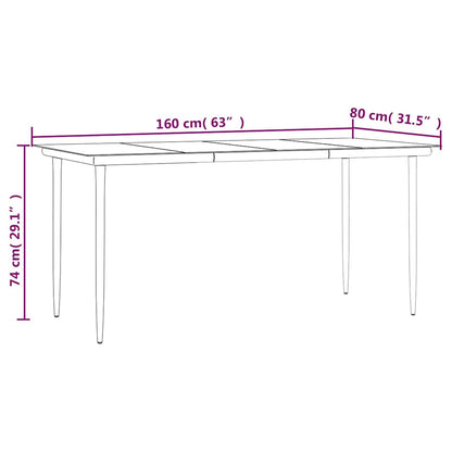 vidaXL 5 Piece Garden Dining Set Black Cotton Rope and Steel