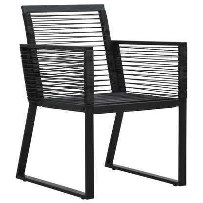 vidaXL 5 Piece Garden Dining Set Black PVC Rattan