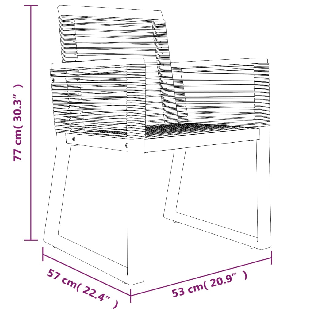 vidaXL 5 Piece Garden Dining Set Black PVC Rattan