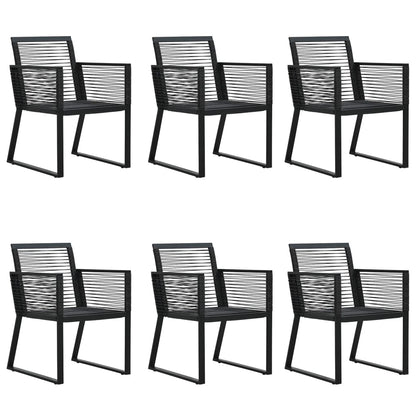 vidaXL 7 Piece Garden Dining Set Black PVC Rattan