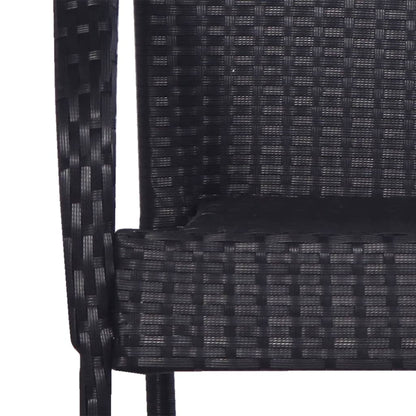 vidaXL 7 Piece Garden Dining Set Black Poly Rattan