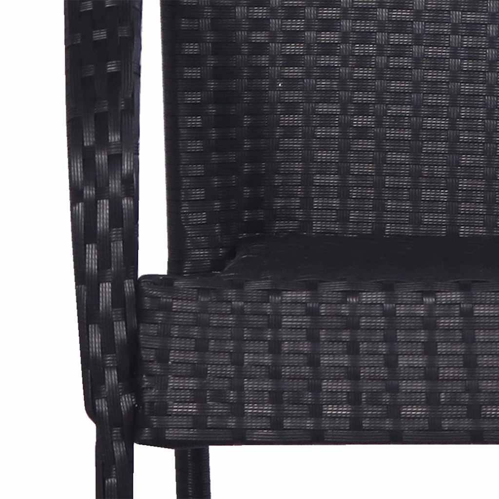 vidaXL 7 Piece Garden Dining Set Black Poly Rattan