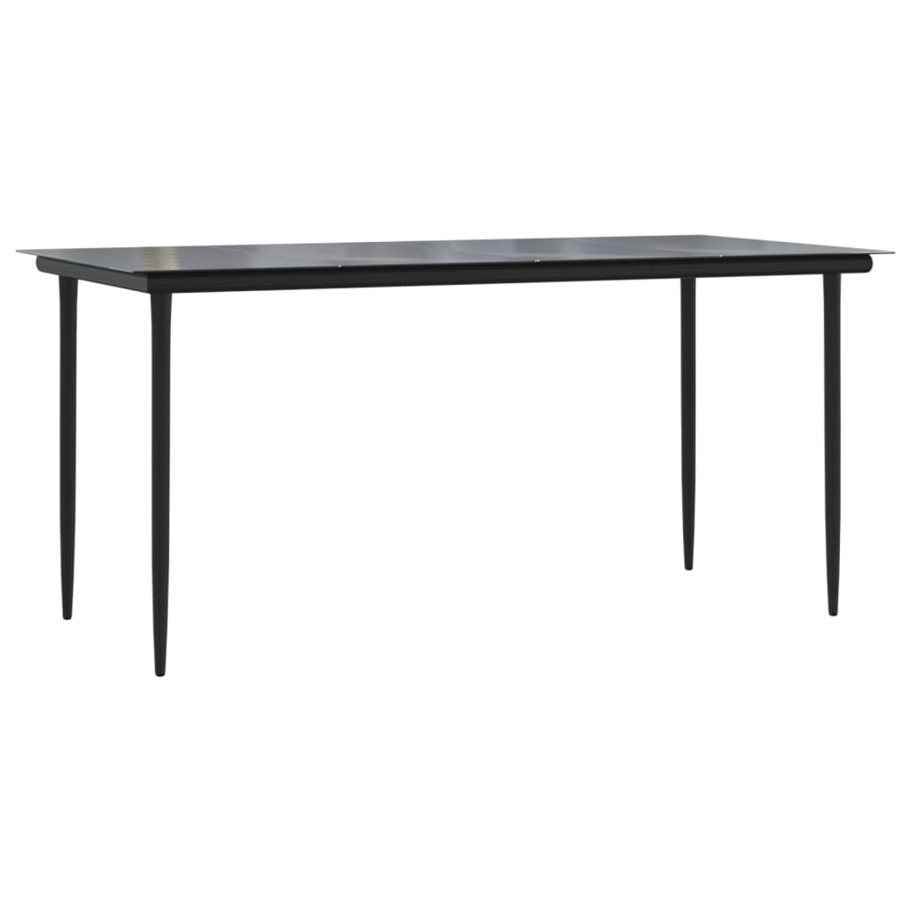 vidaXL Garden Dining Set | Black | PE rattan | Medium | Stackable