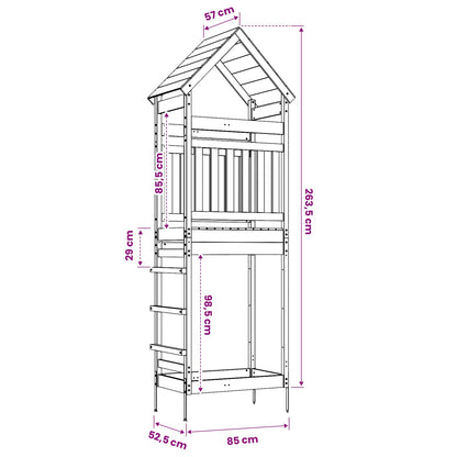 vidaXL Outdoor Play Tower Natural Solid Impregnated Pinewood