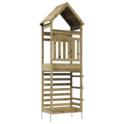 vidaXL Outdoor Play Tower Natural Solid Impregnated Pinewood