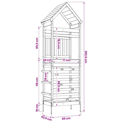 vidaXL Outdoor Play Tower Natural Solid Impregnated Pinewood