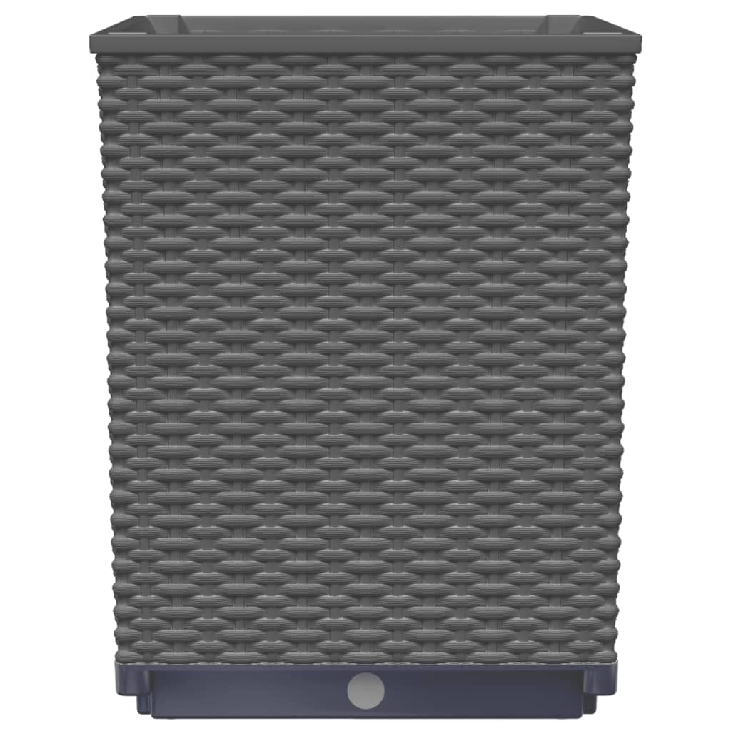 vidaXL Planters 2 pcs Black 30x30x37 cm Polypropylene