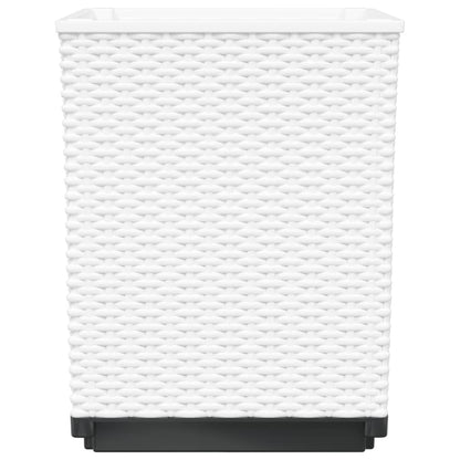 vidaXL Planters 2 pcs White 30x30x37 cm Polypropylene
