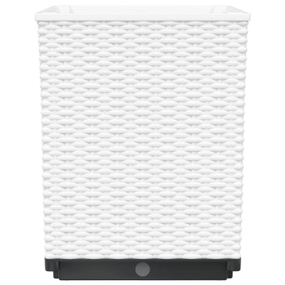 vidaXL Planters 2 pcs White 30x30x37 cm Polypropylene