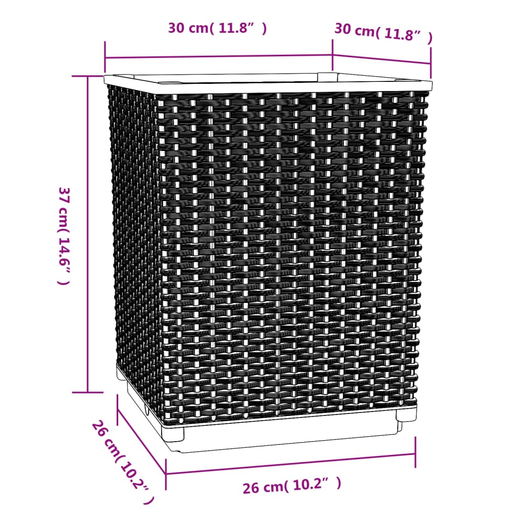 vidaXL Planters 2 pcs White 30x30x37 cm Polypropylene