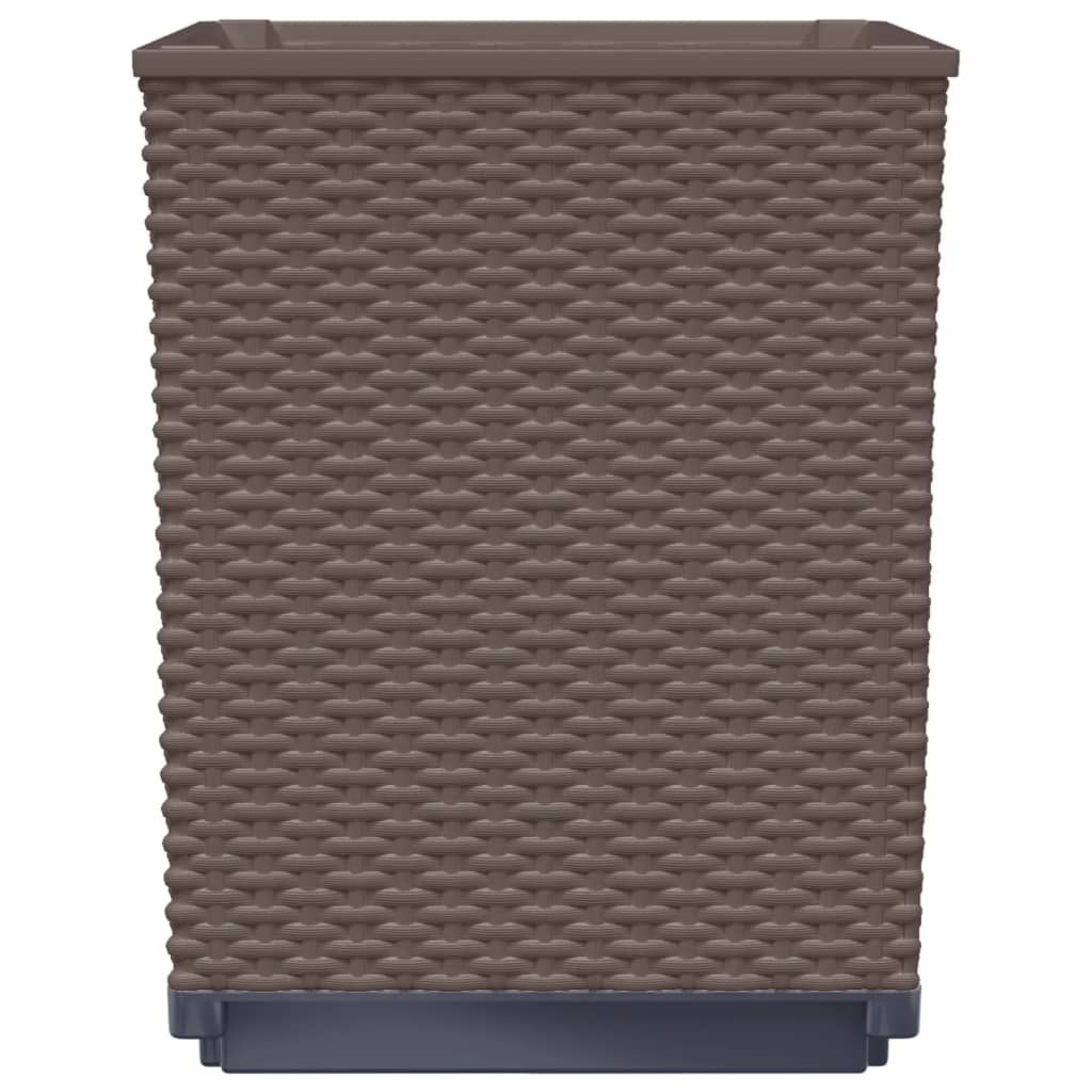 vidaXL Planters 2 pcs Brown 30x30x37 cm Polypropylene
