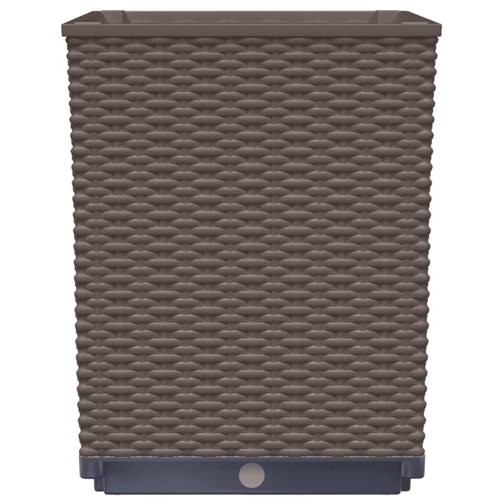 vidaXL Planters 2 pcs Brown 30x30x37 cm Polypropylene