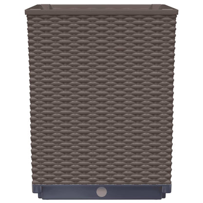 vidaXL Planters 2 pcs Brown 30x30x37 cm Polypropylene