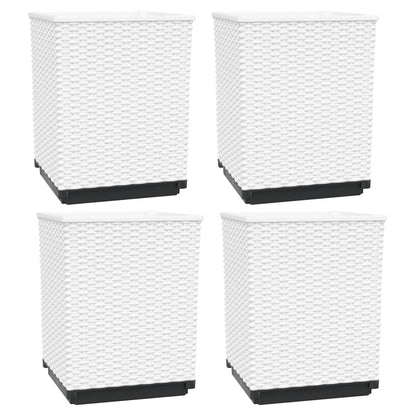 vidaXL Planters 4 pcs White 30x30x37 cm Polypropylene