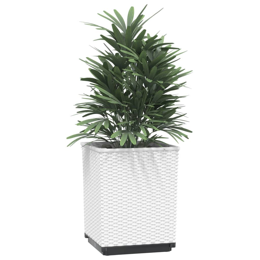 vidaXL Planters 4 pcs White 30x30x37 cm Polypropylene