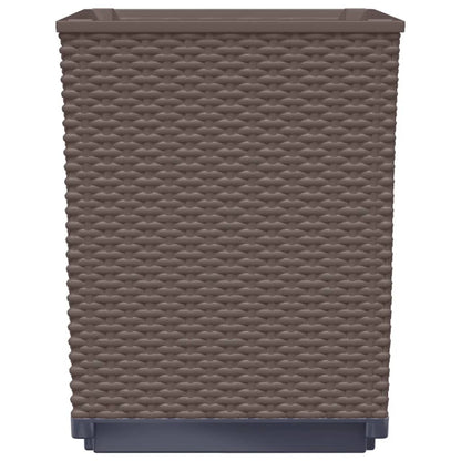 vidaXL Planters 4 pcs Brown 30x30x37 cm Polypropylene