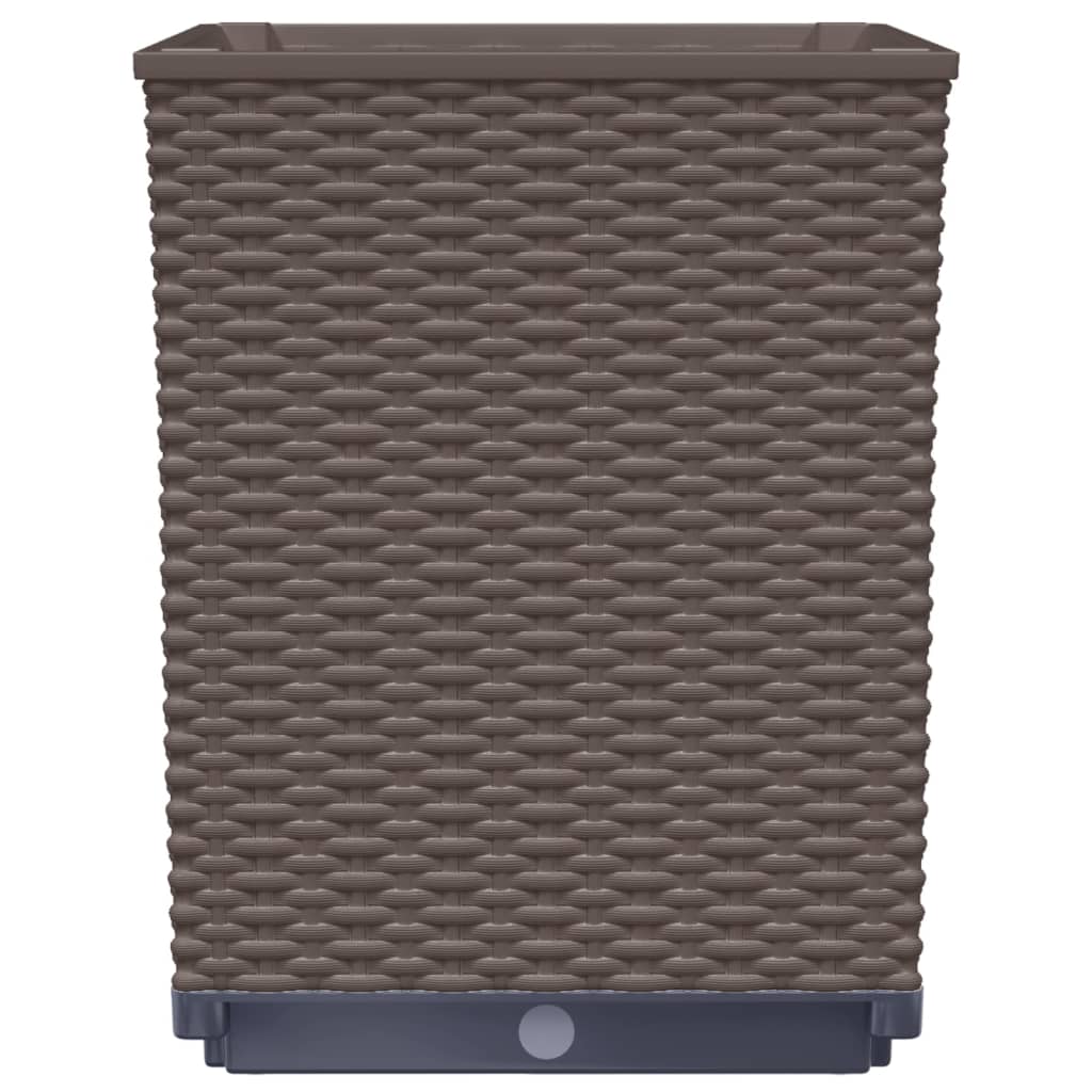 vidaXL Planters 4 pcs Brown 30x30x37 cm Polypropylene