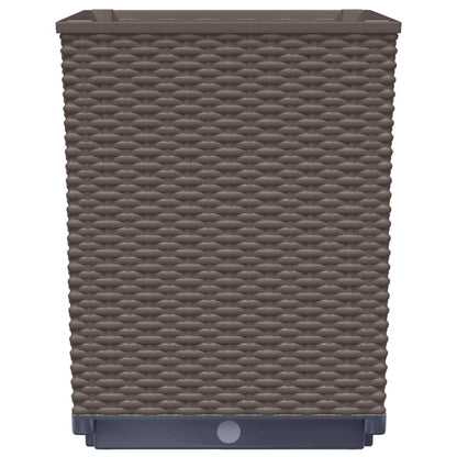 vidaXL Planters 4 pcs Brown 30x30x37 cm Polypropylene