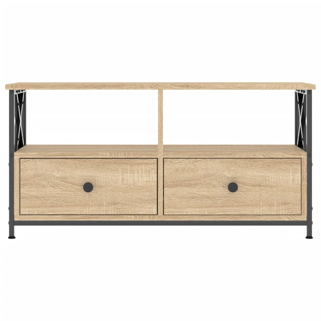 vidaXL TV Cabinet Sonoma Oak 90x33x45 cm Engineered Wood&Iron