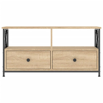 vidaXL TV Cabinet Sonoma Oak 90x33x45 cm Engineered Wood&Iron