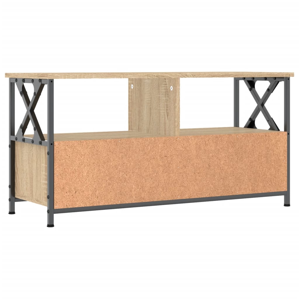 vidaXL TV Cabinet Sonoma Oak 90x33x45 cm Engineered Wood&Iron