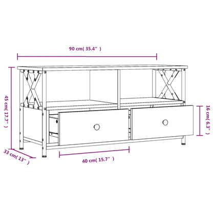 vidaXL TV Cabinet Sonoma Oak 90x33x45 cm Engineered Wood&Iron