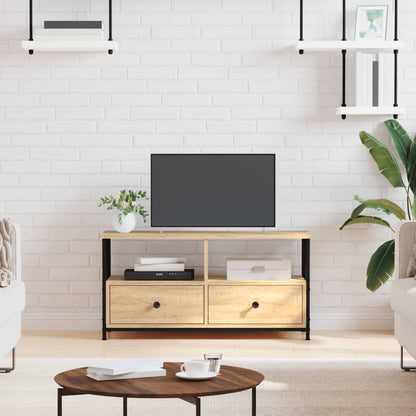 vidaXL TV Cabinet Sonoma Oak 90x33x45 cm Engineered Wood&Iron