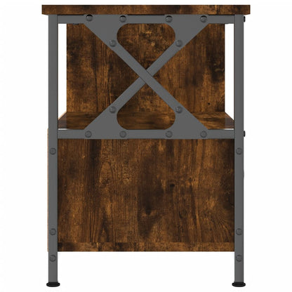 vidaXL TV Cabinet Smoked Oak 90x33x45 cm Engineered Wood&Iron