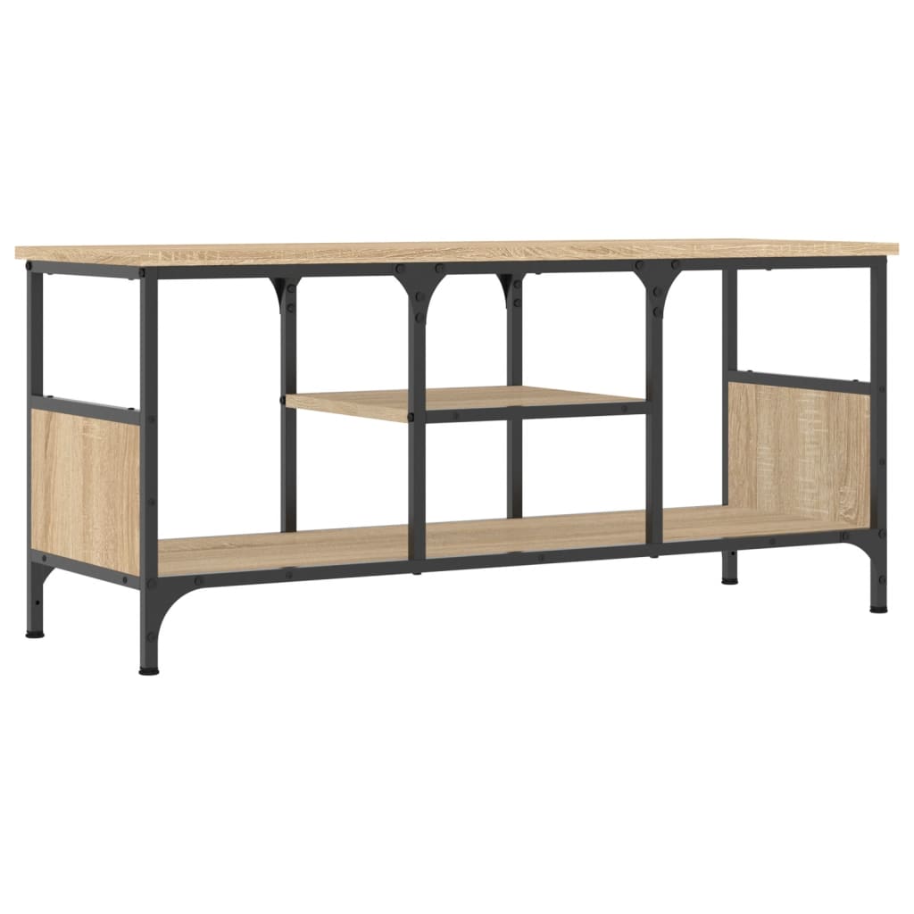 vidaXL TV Cabinet Sonoma Oak 100x35x45 cm Engineered Wood&Iron