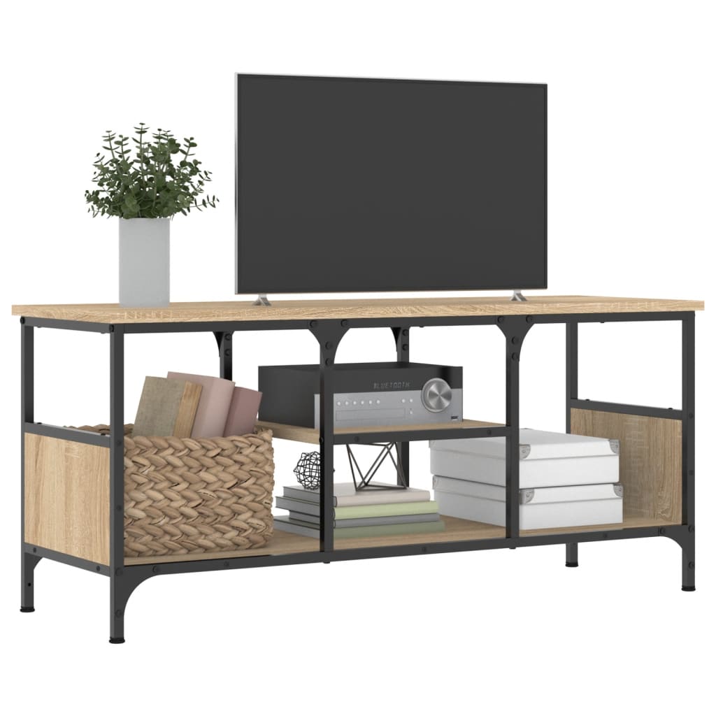 vidaXL TV Cabinet Sonoma Oak 100x35x45 cm Engineered Wood&Iron