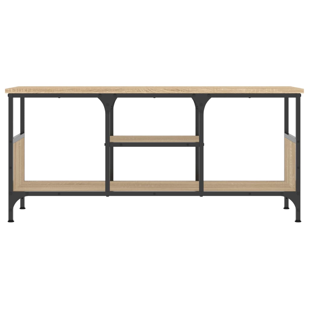 vidaXL TV Cabinet Sonoma Oak 100x35x45 cm Engineered Wood&Iron
