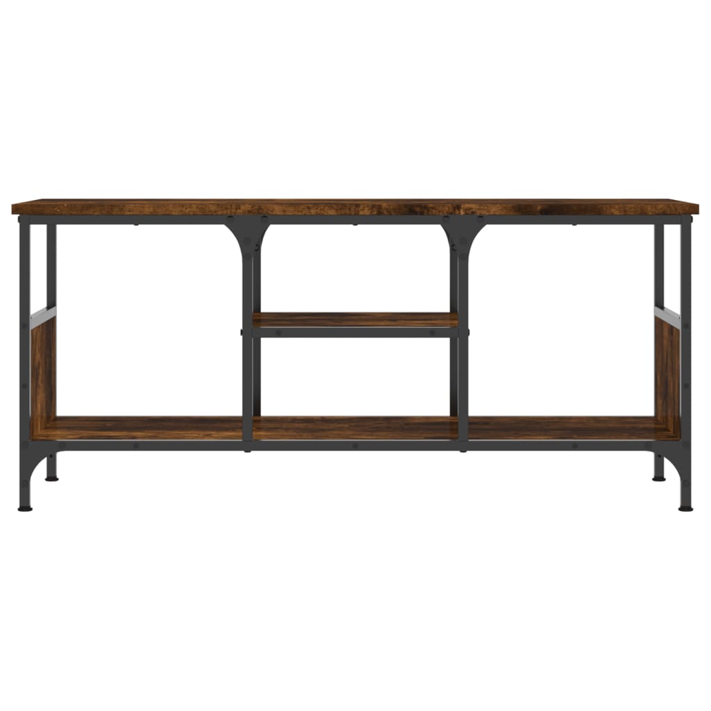 vidaXL TV Cabinet Smoked Oak 100x35x45 cm Engineered Wood&Iron