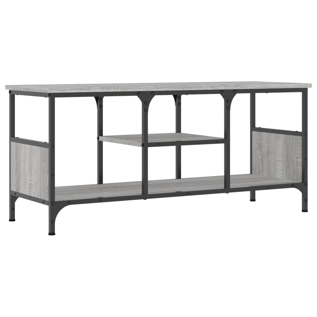 vidaXL TV Cabinet Grey Sonoma 100x35x45 cm Engineered Wood&Iron
