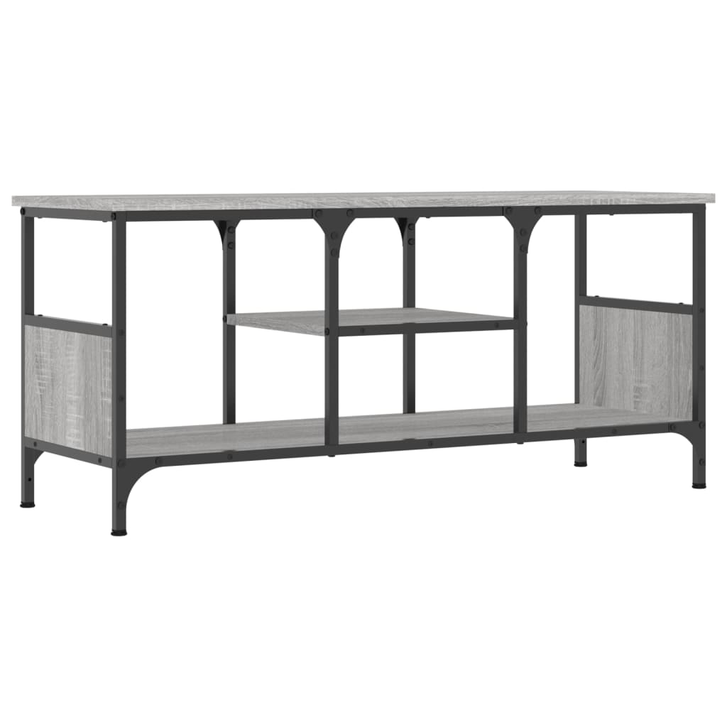 vidaXL TV Cabinet Grey Sonoma 100x35x45 cm Engineered Wood&Iron