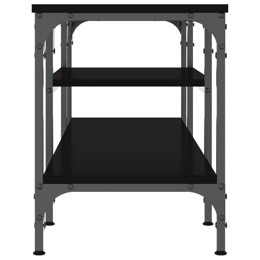 vidaXL TV Cabinet Black 121x35x45 cm Engineered Wood&Iron