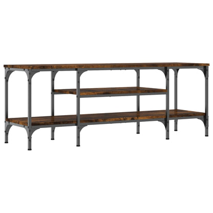 vidaXL TV Cabinet Smoked Oak 121x35x45 cm Engineered Wood&Iron