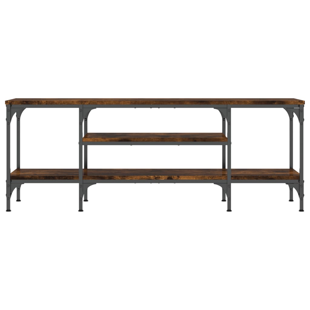 vidaXL TV Cabinet Smoked Oak 121x35x45 cm Engineered Wood&Iron
