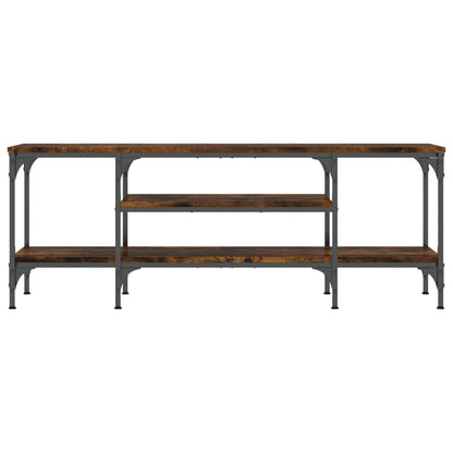 vidaXL TV Cabinet Smoked Oak 121x35x45 cm Engineered Wood&Iron