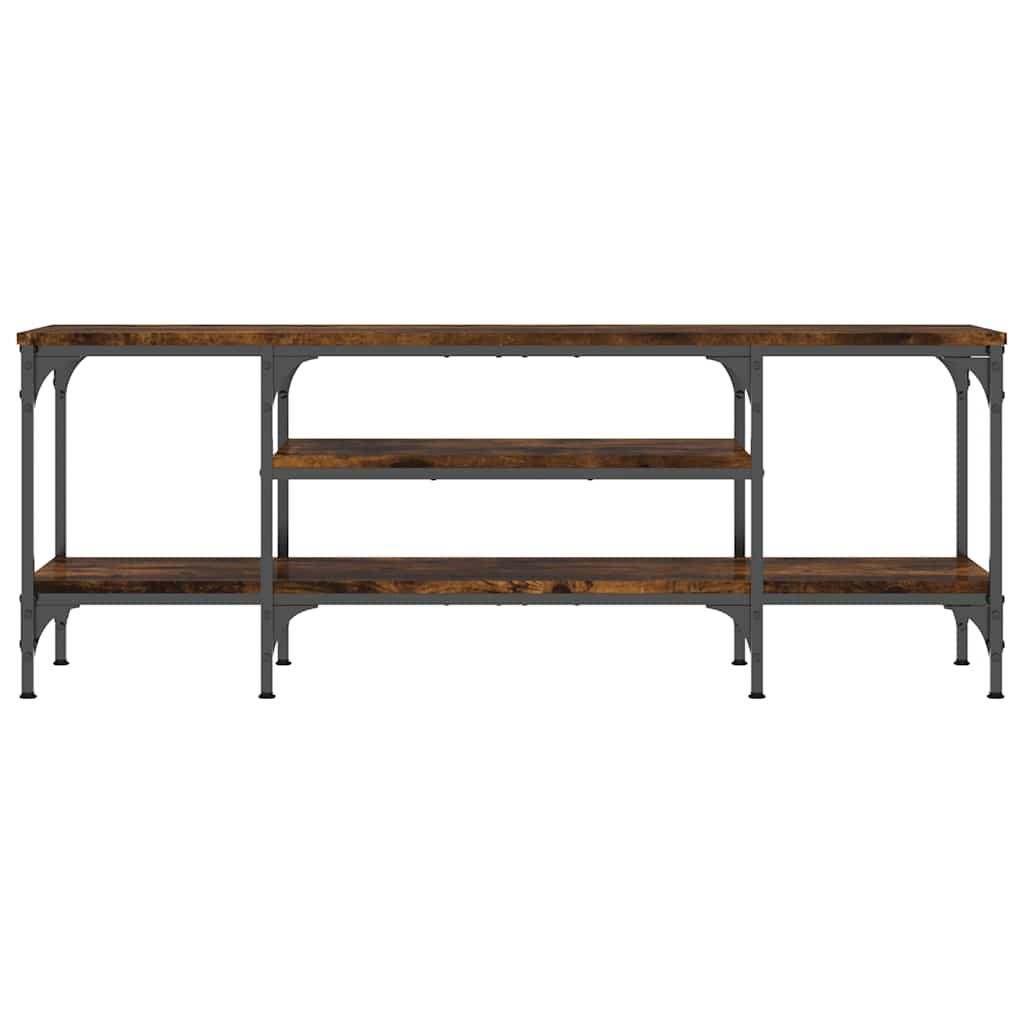 vidaXL TV Cabinet Smoked Oak 121x35x45 cm Engineered Wood&Iron