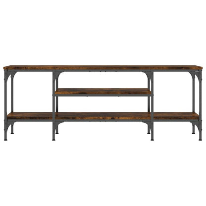 vidaXL TV Cabinet Smoked Oak 121x35x45 cm Engineered Wood&Iron
