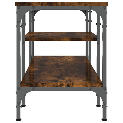vidaXL TV Cabinet Smoked Oak 121x35x45 cm Engineered Wood&Iron