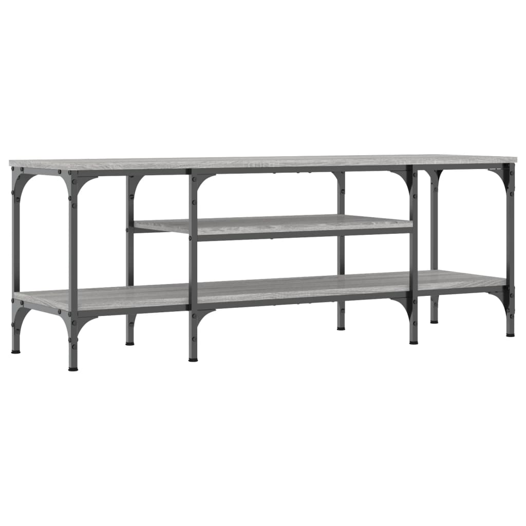 vidaXL TV Cabinet Grey Sonoma 121x35x45 cm Engineered Wood&Iron