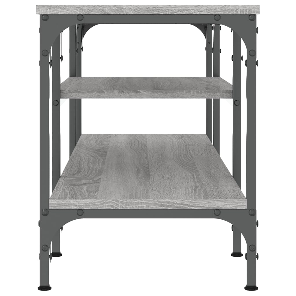 vidaXL TV Cabinet Grey Sonoma 121x35x45 cm Engineered Wood&Iron